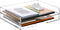 SANRUI Desk Organizer Tray, 2 Tier Acrylic Paper Organizer, Clear Letter Tray, Stackable Paper Sorter for Office Home