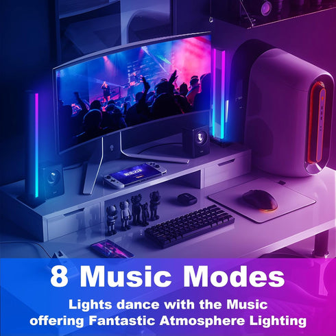 RGBW LED Light Strip, Music Sync RGB IC LED Lights Bars, USB Powered Ambient Lighting, Remote Control Color Changing