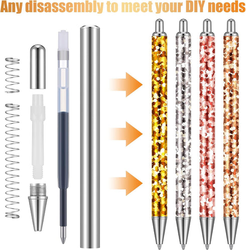 Qilery 25 Set Set Stainless Steel Resin Blank Epoxy Pens for UV Dtf Wraps Sublimation Pen Gifts Resealable Pouch Bag