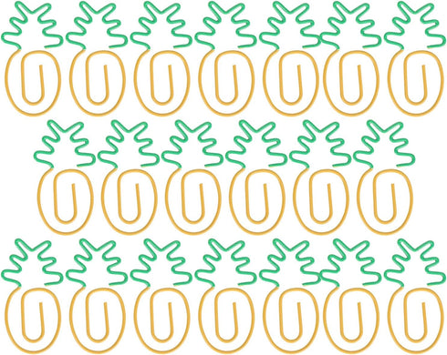 Pineapple Design Paper Clips, 20pcs, Cute Bookmarks, Small Paperclips for Office School Paper Files
