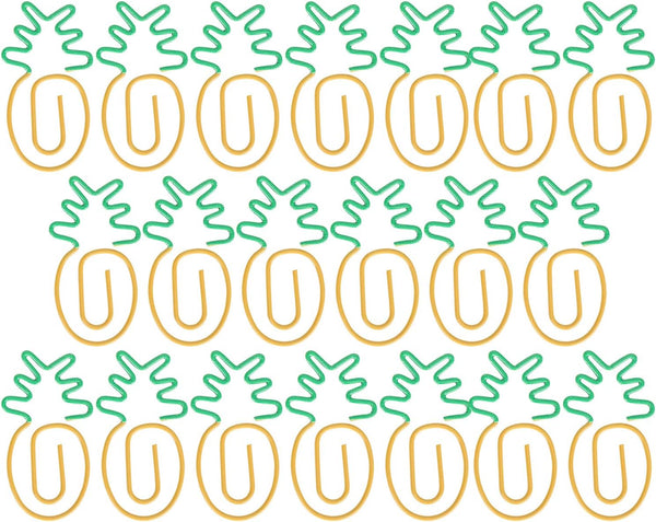 Pineapple Design Paper Clips, 20pcs, Cute Bookmarks, Small Paperclips for Office School Paper Files