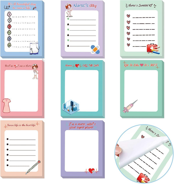 Nurses Week Gifts, 16 Pieces Nurse Notepad, Funny Notepads, Sarcastic Sticky Memo Pads for Writing Notes Diary Lists