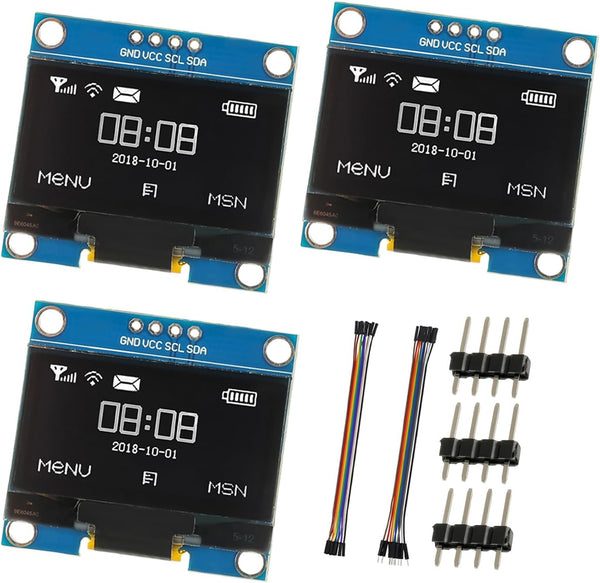 JAMHER 1.3 Inch I2C IIC OLED Display Module 128x64 Pixel Mini Self-Luminous Display
