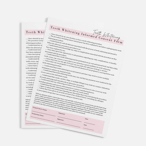 Boutique Marketing LLC 75 Pack 8.5x11 inch 25 25 25 Teeth Whitening Consent Form, Intake Form, Aftercare Form | | Paper