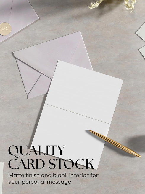 Twistionery Set 100 4x6 Thank You Cards & Envelopes - Blank Cards - Wedding, Baby Shower & More