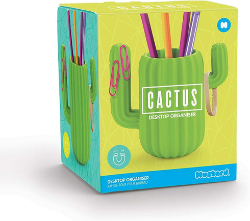 Mustard Pen Holder - Green Cactus Desktop Organiser