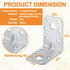 50pcs 2x2x1-3/8 1.7mm 90 Shimeyao Steel L Bracket Thick Metal Angle Degree Reinforcing Rib Corner Brace Heavy Duty