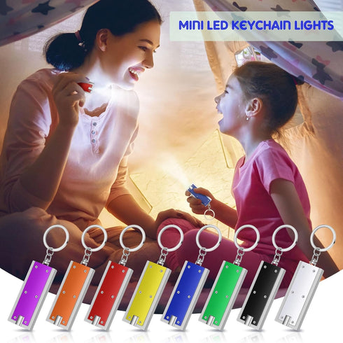 64 Hicarer Pieces Flashlights Keychain Bulk Mini Powerful LED Keychain Lights Portable Flashlight for Emergency Camping