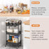 JIUYOTREE 3-Tier Plastic Rolling Storage Cart, Utility Cart with Extra Hanging Cups and Lockable Wheels for Kitchen and