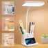 3 Desk Lamp Foldable Reading Lamp With Pen Holder, Grade Light Adjustment, Led Table Lamp Plug-In Night Light