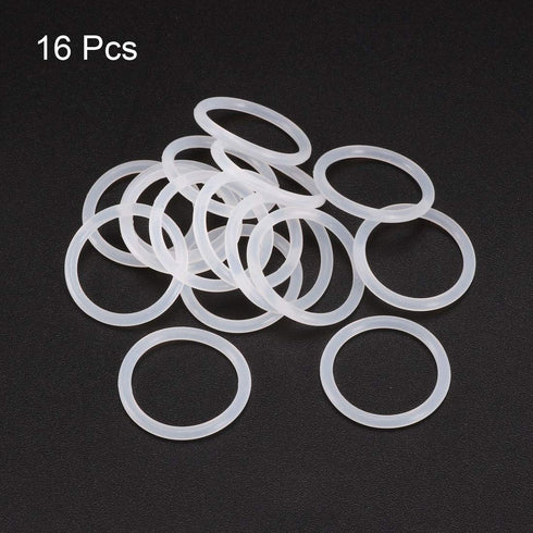 uxcell Silicone O-Rings, 20mm OD 16mm ID 2mm Width VMQ Seal Gasket for Compressor Valves Pipe Repair, White, Pack of 16