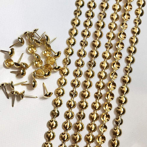 Let's Decorate 10 Meters Gold Plated Decorative Nail Strips/Nailhead Trims, DIY Furniture Accessory (N:9.5mm Golden)