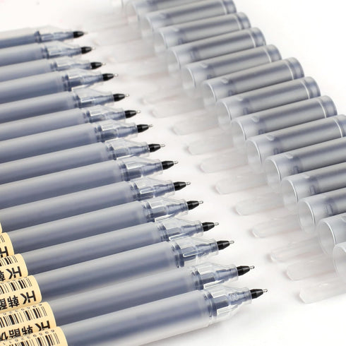 Black Gel Pens, 15Pcs 0.5mm Extra Fine Point, Quick Dry Ballpoint Pens for Japanese Office School Stationery Supply