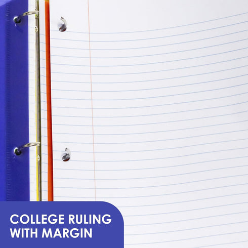 BAZIC 100 Sheet Filler Paper, College Ruled, 3 Hole Punched, 1-Pack for Office School Student Writing