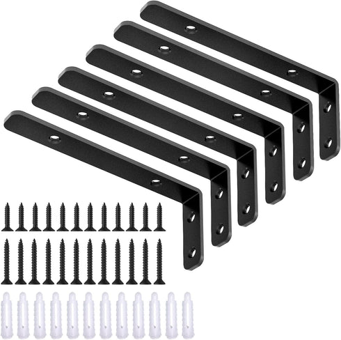 LSK 6PCS L Bracket, 5"2"(12550mm) Shelf Support Corner Bracket for Wooden Board,