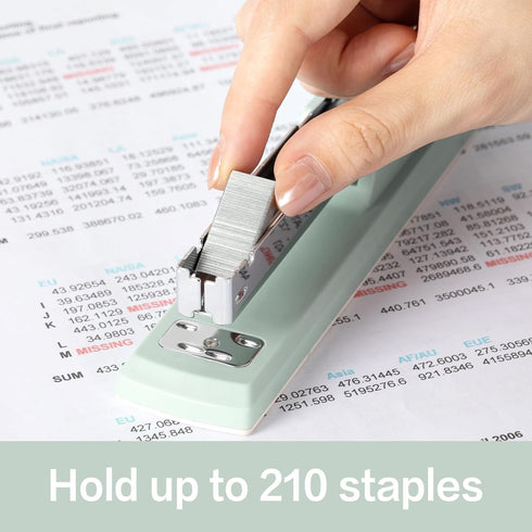 Deli Green Desktop Stapler - Office Stapler with 25 Sheet Capacity, 1000 Staples, and Staple Remover