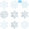 Zonon 45 Pieces Snowflake Cutouts - Winter Christmas Paper Decorations with Glue Point Dot for Home Class Office Decor