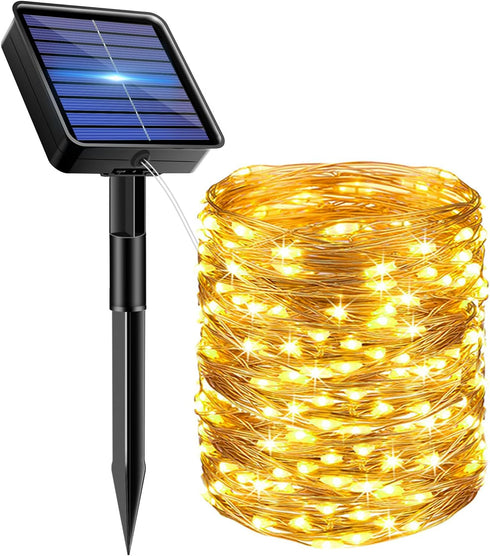 bitjam 1 Pack Solar Fairy Lights for Outside Waterproof, 49FT/15M 150LED Solar String