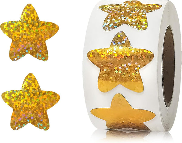 Sparkly Foil Small Star Stickers, 500Pcs Gold Star Stickers for Kids Reward and Arts and Crafts Supplies