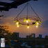 TWINKVILLA Battery Operated Outdoor Chandelier, Decorative Hanging Pendant Lights with 6pcs G40 Bulbs,