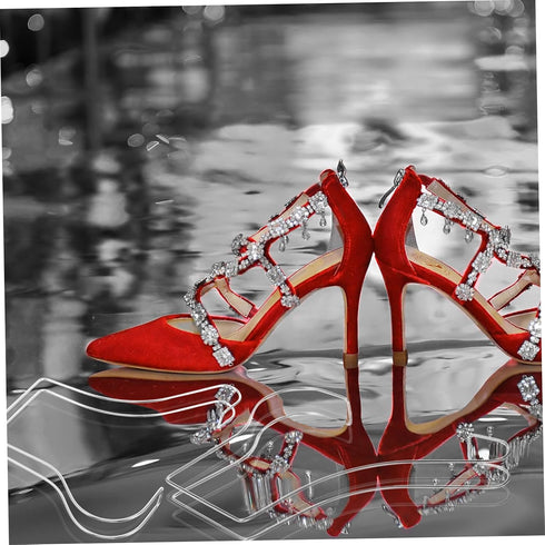 2pcs Cabilock Shoe Display Stands Sturdy Stainless Steel Shoe Rack Space for Door Sandal Organizer