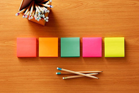 Sticky Notes 3x3 Inches - Assorted Colors Sticky Notes, Poptimistic Collection | 5 Pads, 100 Notes per Pad (Total of 500 Cute Sticky Notes) | Strong Adhesive Sticky Note