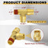 Siptenk 3/8" OD Tube 1/4" Side NPT Brass Tee Union DOT Air Fittings, 3PCS for Truck Trailers