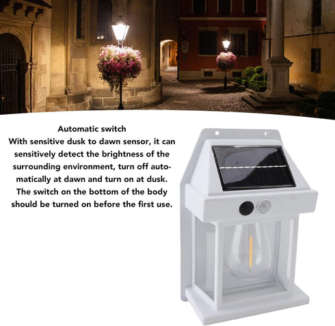 Pomya Solar Wall Lights Outdoor, Solar Wall Sconce Motion with Automatic Switch, Solar Security Wall Lantern for Garden