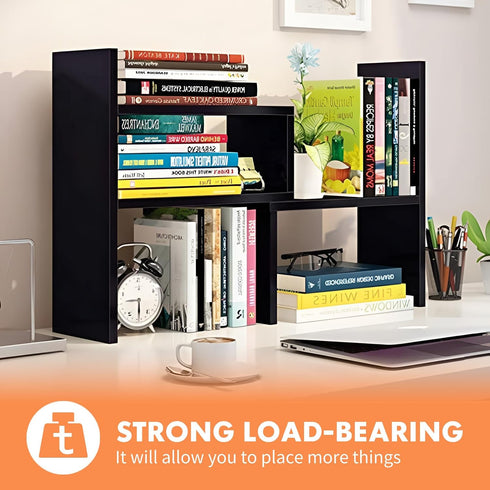 ShellKingdom Desk Shelf Organizer, Desktop Shelves, Adjustable Desktop Corner Shelf, Bookshelf Storage Rack and Cubicle