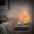 Bedside Lamp West Cowboy Horse Cactus Table Lamp for Bedroom LED Nightstand Lamp Shade USB Ports Wood Base for Living