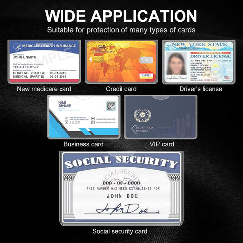 DESKEMAI 6-Pack (6) Social Security Card Protector Sleeves, Medicare and Credit Card Holder Cover, Waterproof SSN Card