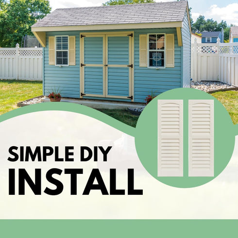 9" 22" 1 (RP922P-BX2) Shed Shutters Raised Panel W x H, Paintable for Sheds, Playhouses, and Chicken Coops Pair