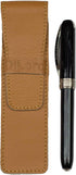 Single Pen Case Holder Sleeve, Thick Buffalo Full Grain Leather (Buffalo Light Tan)