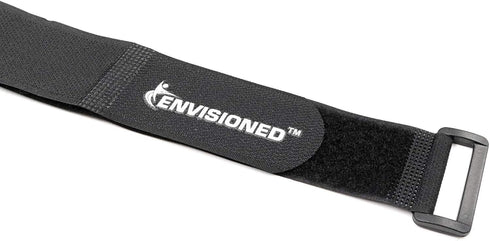 ENVISIONED Reusable Cinch Straps 2" x 40" - 6 Pack, Quality Hook and Loop Securing Straps (Black)