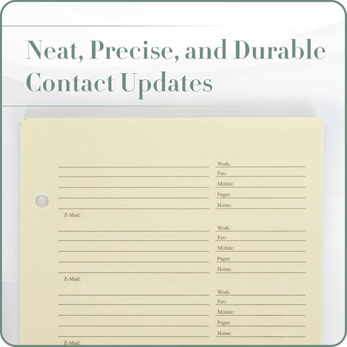 Gallery Leather Address Book Correction Labels, Self-Adhesive, 5 Sheets, 30 Stickers for Easy Contact Updates
