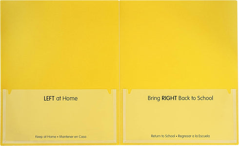 C-Line Classroom Connector School-to-Home Folders, Yellow, 25 per Box (32006)