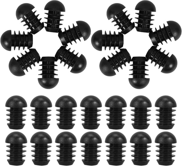 LALAFINA 50pcs Black Round Furniture Leg Plugs Tube Insert Caps Chair Leg