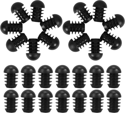 VALICLUD 50pcs Black Round Head Furniture Leg Plug End Caps, Tubing Post