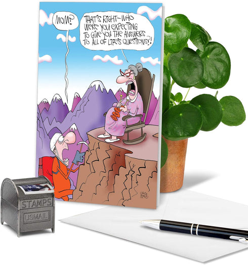 NobleWorks Hilarious Mothers Day Greeting Card, Cartoon Comic Humor with 5x7 Envelope - Life's Answers