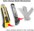 DOWELL Utility Knife Box Cutter - Retractable Heavy Duty Snap Off with Extra Blades (3PCS)