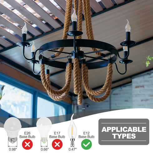 5" 10Pcs E12 Bulb PATIKIL Tall Candle Covers Sleeves, Metal Chandelier Socket Sleeves with Insulation Heat Shrinkable