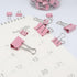 Binder Clip Paper Clamps, 100 Pcs Assorted Sizes for Office School Supplies (Pink)