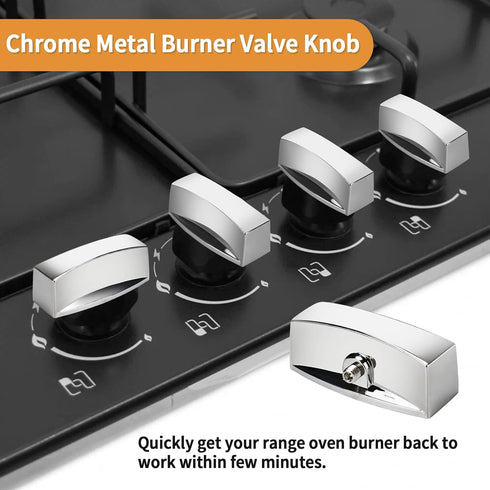 Range Valve Knob for Kitchen Gas Stove, Compatible with D-Shaped Air Interface Burner Gas Valve