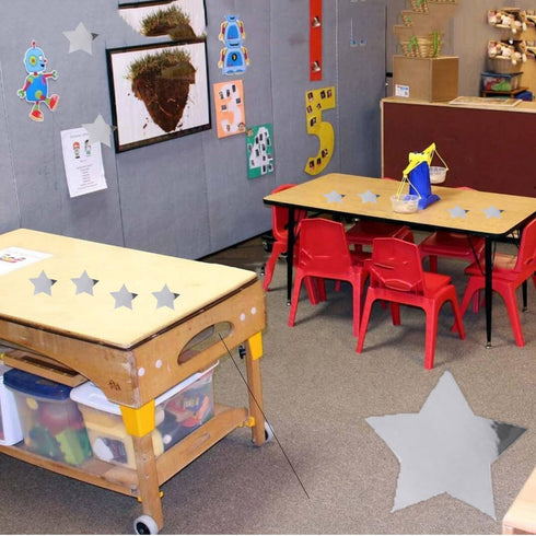 Silver Star Stickers, Metallic Foil Stars Labels, 2" Inch, 500pcs for Classroom and Office