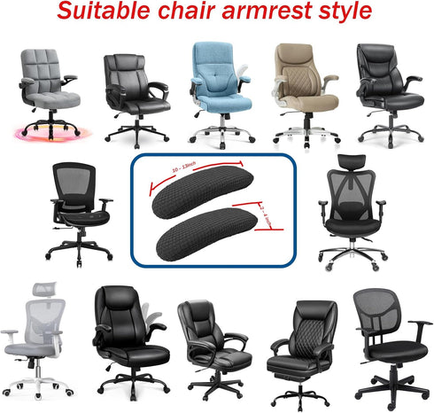 Removable Washable Slipcovers for Chair Armrests, Universal Fit for Office Chair, Desk Chair, Gaming Chair (Grey,