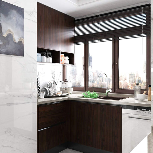 Countertop Counter 24"x118" TOTIO Dark Brown Wood Wallpaper Black Walnut Wood Contact Paper Thick Peel Stick Wood Look