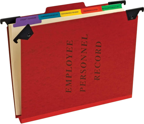Pendaflex Personnel Folders, 1/3 Cut Hanging Top Tab, Letter, Red, SER2ER
