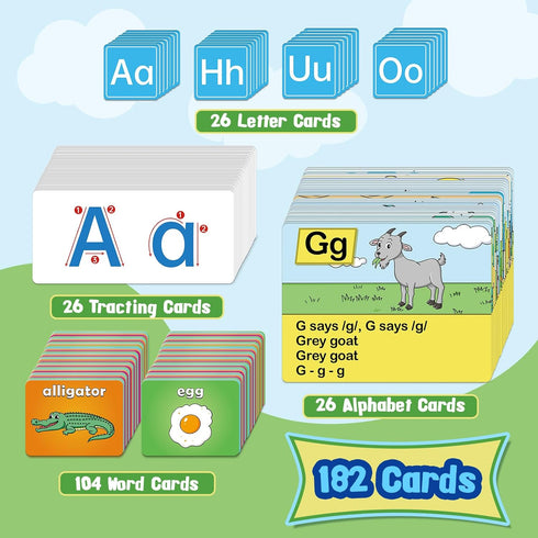 SkilLify Alphabet Learning Pocket Chart, Circle Time Learning Center Alphabet Flash Cards ABC Wall Chart Letter Game
