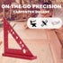 Small Carpenter Square, 90 Degree Woodworking Measuring Tool with Fixed Miter Angle Pin (Red)