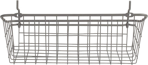 Spectrum (Pack 2) Pegboard & Wall Mount Wire Basket Small (Industrial Gray) - Storage & Organizer for Garage, Tools